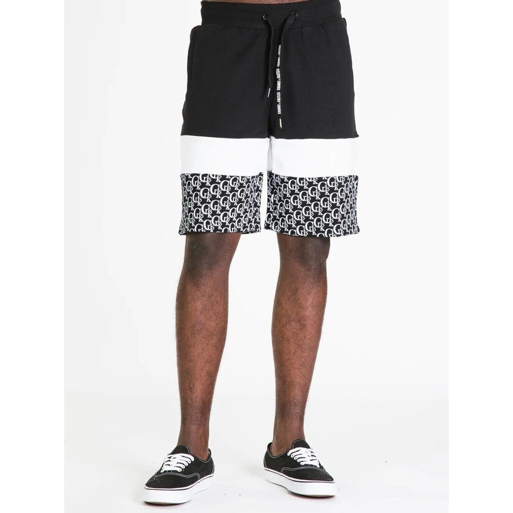 Crooks & Castles Men's Lux CR Sweat Shorts - Black/White